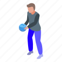 bowling, player, isometric