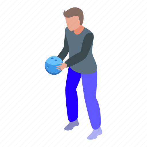 Bowling, player, isometric icon - Download on Iconfinder