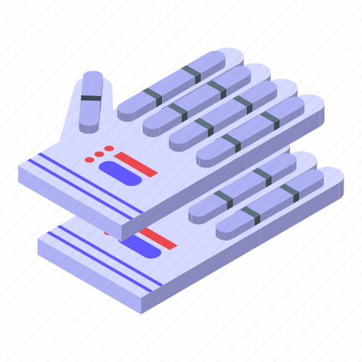 Cricket, gloves, isometric icon - Download on Iconfinder