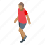 young, boy, soccer, player, isometric 
