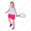 game, tennis, player, isometric 