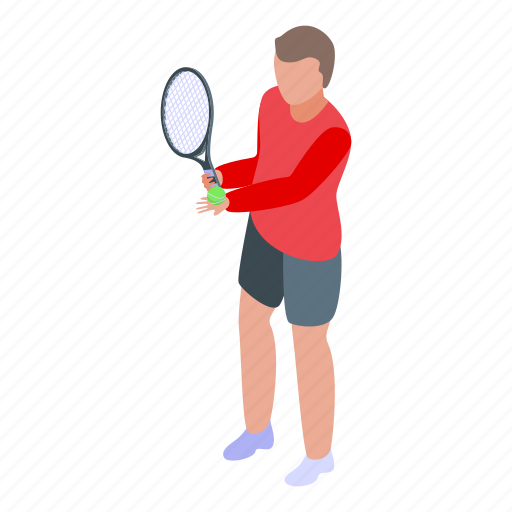 Male, tennis, player, isometric icon - Download on Iconfinder