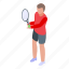 male, tennis, player, isometric 