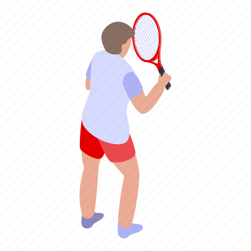 Kid, tennis, player, isometric icon - Download on Iconfinder