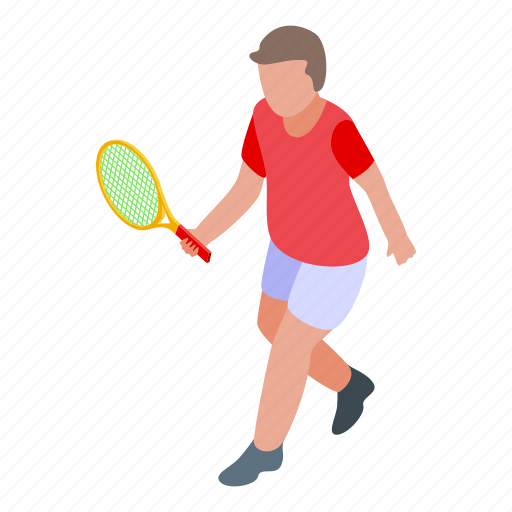 Boy, tennis, player, isometric icon - Download on Iconfinder