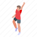 volleyball, player, attack, isometric