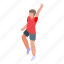 volleyball, player, attack, isometric 