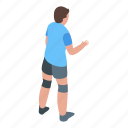 child, playing, volleyball, isometric
