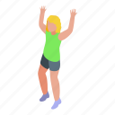 school, volleyball, player, isometric