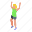 school, volleyball, player, isometric 