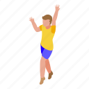 serve, volleyball, player, isometric
