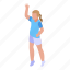 team, volleyball, player, isometric 