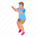 jumping, volleyball, player, isometric