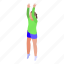 passing, volleyball, player, isometric 