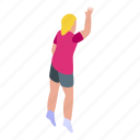 playing, volleyball, isometric