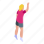 playing, volleyball, isometric 