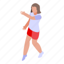 girl, volleyball, player, isometric