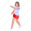 girl, volleyball, player, isometric 