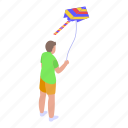 play, colorful, kite, isometric