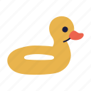 buoy, child, duck, float, swimming