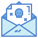 dead, letter, mail, skull