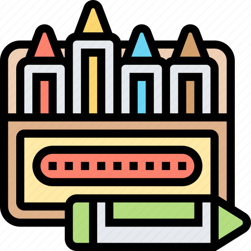 Crayons, box, coloring, drawing, art icon - Download on Iconfinder