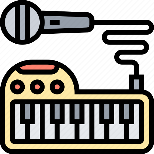 Synthesizer, keyboard, microphone, singing, music icon - Download on Iconfinder