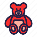 cute, bear, teddy, toy, stuffed, doll, kid