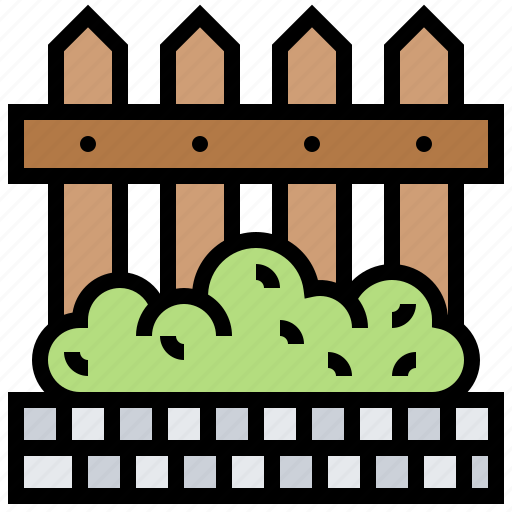 Border, brick, fence, garden, plants icon - Download on Iconfinder