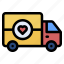 delivery, truck, transport, mover, love, heart 