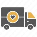 delivery, truck, transport, mover, love, heart