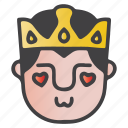 avatar, emoji, emoticon, king, love