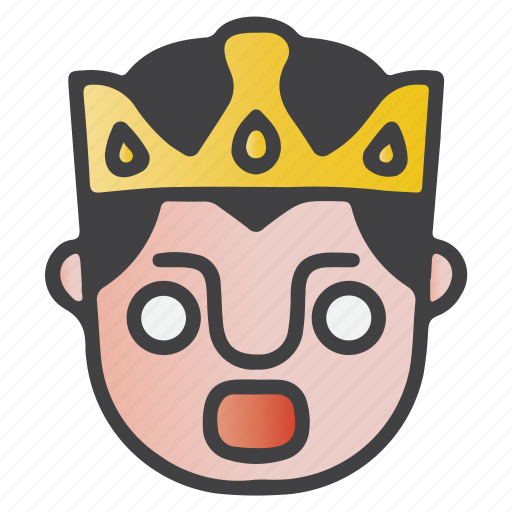 Avatar, emoji, emoticon, king, shocked icon - Download on Iconfinder