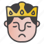 avatar, emoji, emoticon, king, sad 
