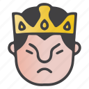 avatar, emoji, emoticon, king, mad
