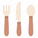 fork, spoon, steak, knife, kitchen, utensils