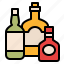 bottles, kitchen, drinks, utensils 