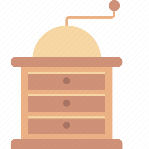 Coffee mill, coffee grinder, coffee maker, manual grinder, kitchen accessory icon - Download on Iconfinder