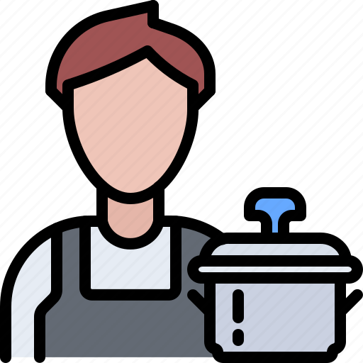 Cook, cooking, man, pot, kitchen, shop, tool icon - Download on Iconfinder