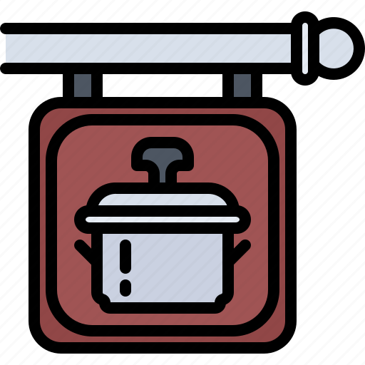 Pot, sign, signboard, kitchen, shop, tool, cooking icon - Download on Iconfinder