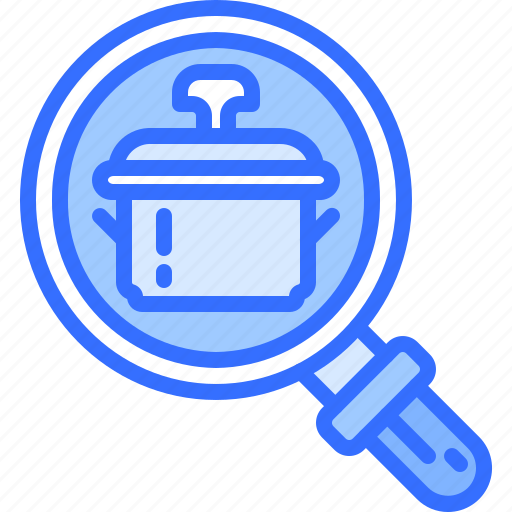 Search, magnifier, pot, kitchen, shop, tool, cooking icon - Download on Iconfinder