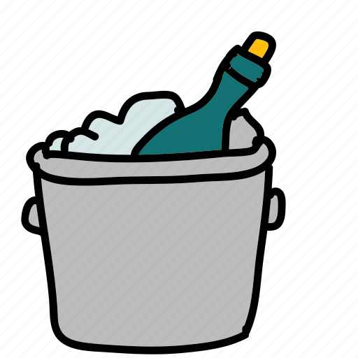 Bottle, champagne, drinks, ice, on icon - Download on Iconfinder
