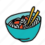 bowl, chopsticks, food, kitchen 