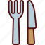 clutery, eating, fork, knife, set, utensil 