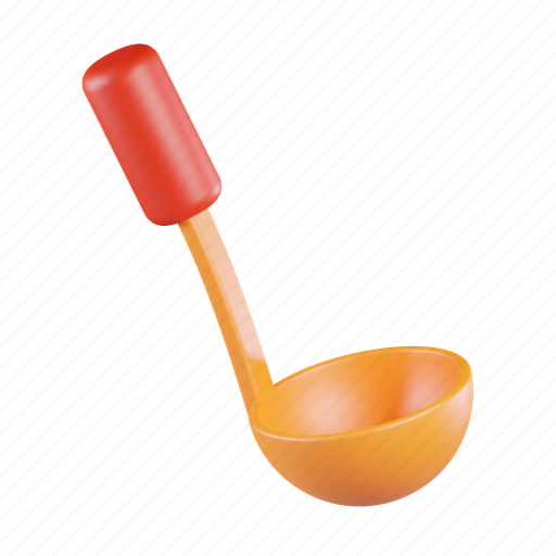 Ladle, soup, utensil, cooking, tool, kitchen, equipment 3D illustration - Download on Iconfinder