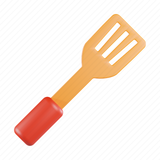 Spatula, frying, utensil, kitchen, cooking, tool, kitchenware 3D illustration - Download on Iconfinder