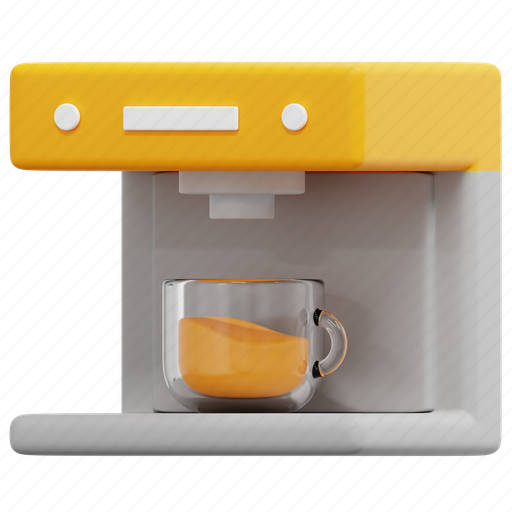 Coffee, machine, kitchen, maker, 3d 3D illustration - Download on Iconfinder