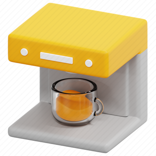 Coffee, machine, kitchen, maker, 3d icon - Download on Iconfinder