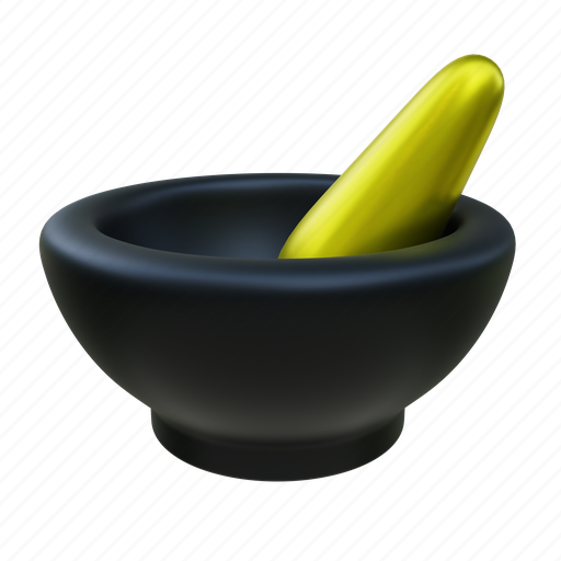 Pestle, mortar, bowl, herbal, medicine, herb, kitchenware 3D illustration - Download on Iconfinder