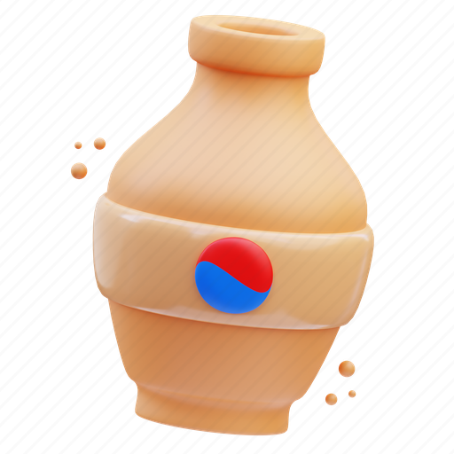 Vase, korean, asian, sign, traditional, culture, travel 3D illustration - Download on Iconfinder